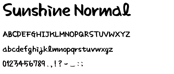 Sunshine normal font